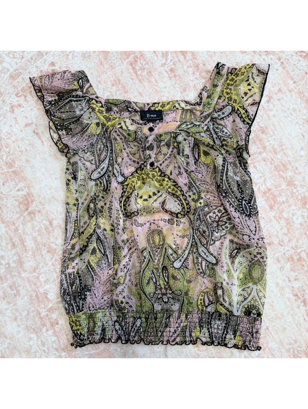 B-Wear byer California paisley boho blouse